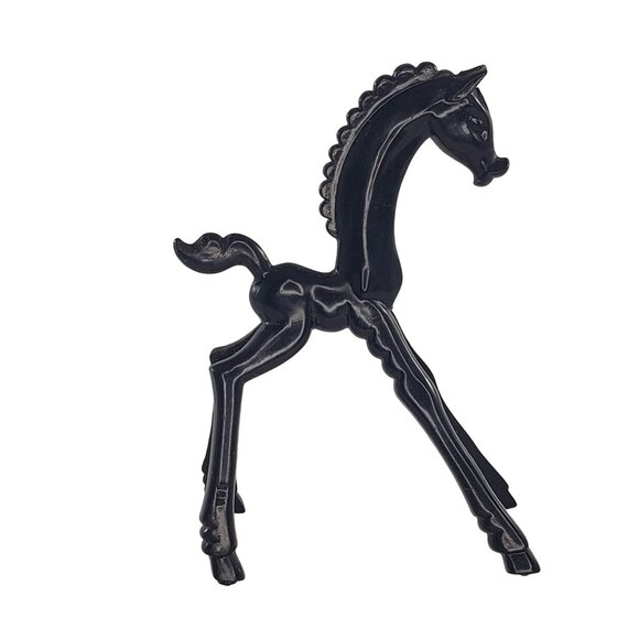 Art Deco Black Horse Figurine By Don Manning Stylized Nosco Vintage MCM - Picture 3 of 8